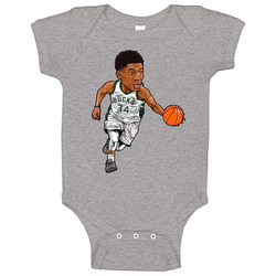 Giannis Antetokounmpo Milwaukee Basketball Cartoon Baby One Piece