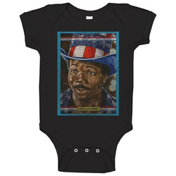 Apollo Creed Vintage Retro Sports Trading Card Distressed Look Baby One Piece Apollo Creed Vintage Retro Sports Trading Card Distressed Look Baby One Piece