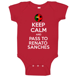 Keep Calm And Pass To Renato Sanches Portugal Soccer Futbol Euro 2016 Baby One Piece Keep Calm And Pass To Renato Sanches Portugal Soccer Futbol Euro 2016 Baby One Piece