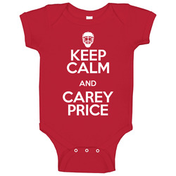Keep Calm And Carry On Carey Price Hockey Montreal Baby One Piece