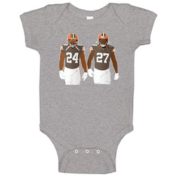 Nick Chubb Kareem Hunt Cleveland Football Fan Baby One Piece Nick Chubb Kareem Hunt Cleveland Football Fan Baby One Piece