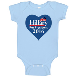 Hillary Clinton For President 2016 Heart Campaign Baby One Piece Hillary Clinton For President 2016 Heart Campaign Baby One Piece
