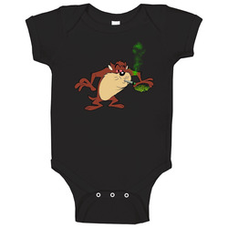 Tasmanian Devil Smoking Weed Cannabis Pot Head Baby One Piece Tasmanian Devil Smoking Weed Cannabis Pot Head Baby One Piece
