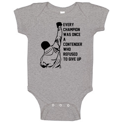 Rocky Balboa Every Champion Was Once A Contender Who Refused To Give Up Outline Fist In Air Movie Quote Baby One Piece Rocky Balboa Every Champion Was Once A Contender Who Refused To Give Up Outline Fist In Air Movie Quote Baby One Piece