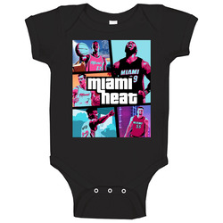 Miami Basketball Gta Parody Retro Style Baby One Piece Miami Basketball Gta Parody Retro Style Baby One Piece