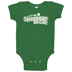 Let The Shenanigans Begin Funny St. Patrick's Day Baby One Piece Let The Shenanigans Begin Funny St. Patrick's Day Baby One Piece