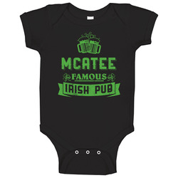 Mcatee Famous Irish Pub Last Name Beer Drinking Team St Patricks Day Baby One Piece Mcatee Famous Irish Pub Last Name Beer Drinking Team St Patricks Day Baby One Piece