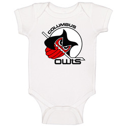 Columbus Owls International Hockey League Ihl Retro Sports Team Logo Baby One Piece