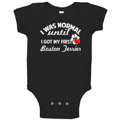My First Boston Terrier Cool Funny Custom Breed Dog Lover Baby One Piece My First Boston Terrier Cool Funny Custom Breed Dog Lover Baby One Piece