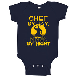 Chef By Day Ninja By Night Funny Baby One Piece Chef By Day Ninja By Night Funny Baby One Piece