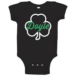 Doyle Ireland Lucky Clover Custom Irish Last Name St Patricks Day Baby One Piece Doyle Ireland Lucky Clover Custom Irish Last Name St Patricks Day Baby One Piece