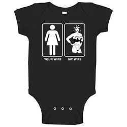Your Wife My Retro Wonder Woman Baby One Piece Your Wife My Retro Wonder Woman Baby One Piece