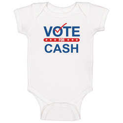Vote For Election School Work Politics Cash Baby One Piece Vote For Election School Work Politics Cash Baby One Piece