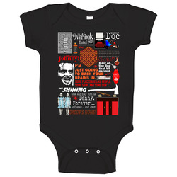 The Shining Steven King Stanley Kubrick Classic Horror Movie Poster Quote Mashup Baby One Piece The Shining Steven King Stanley Kubrick Classic Horror Movie Poster Quote Mashup Baby One Piece