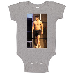 George Kittle Wears Jimmy Garoppolo Shirtless Funny Football Baseball Raglan Baby One Piece George Kittle Wears Jimmy Garoppolo Shirtless Funny Football Baseball Raglan Baby One Piece