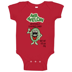 Mr Melon Flavored Candy Retro Sweet Vert Box Baby One Piece Mr Melon Flavored Candy Retro Sweet Vert Box Baby One Piece