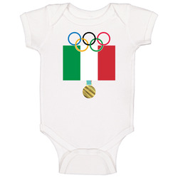 Italy Pyeongchang 2018 Winter Olympics Flag Gold Medal Baby One Piece Italy Pyeongchang 2018 Winter Olympics Flag Gold Medal Baby One Piece