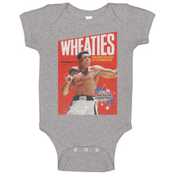 Muhammad Ali Wheaties Retro Breakfast Baby One Piece Muhammad Ali Wheaties Retro Breakfast Baby One Piece