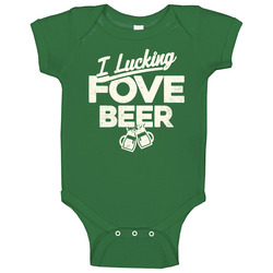 I Luckin Fove Beer Funny St. Patrick's Day Worn Look Baby One Piece I Luckin Fove Beer Funny St. Patrick's Day Worn Look Baby One Piece