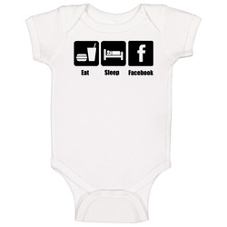 Eat Sleep Facebook Baby One Piece Eat Sleep Facebook Baby One Piece