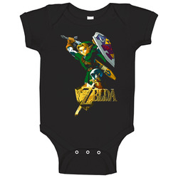Zelda Link Video Game Classic Baby One Piece Zelda Link Video Game Classic Baby One Piece