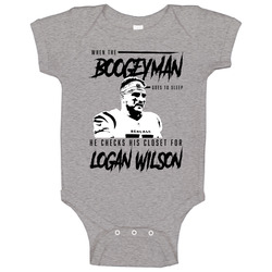 Boogeyman Goes To Sleep Checks For Logan Wilson Football Fan Orange Baby One Piece Boogeyman Goes To Sleep Checks For Logan Wilson Football Fan Orange Baby One Piece