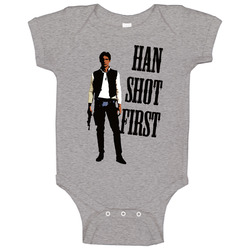 Han Shot First Star Wars Baby One Piece Han Shot First Star Wars Baby One Piece