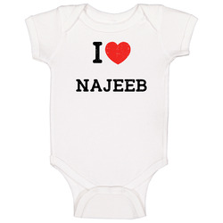 I Love Heart Najeeb First Name Worn Look Baby One Piece I Love Heart Najeeb First Name Worn Look Baby One Piece