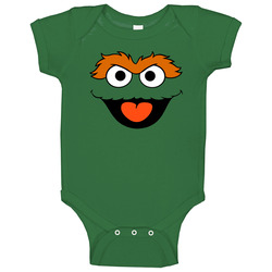 Oscar The Grouch Sesame Street Halloween Face Baby One Piece Oscar The Grouch Sesame Street Halloween Face Baby One Piece