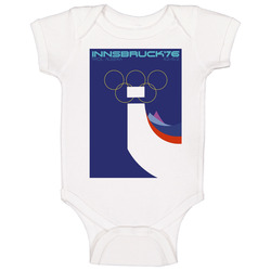 Innsbruck 1976 Winter Olympics Baby One Piece Innsbruck 1976 Winter Olympics Baby One Piece