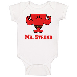 Mr Men And Little Miss Mister Strong Baby One Piece Mr Men And Little Miss Mister Strong Baby One Piece
