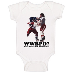 Wwjd Bob Probert Hockey Baby One Piece Wwjd Bob Probert Hockey Baby One Piece