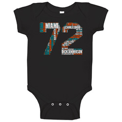 Miami Football 1972 Superbowl Champions Team Roster Retro Sports Fan Baby One Piece Miami Football 1972 Superbowl Champions Team Roster Retro Sports Fan Baby One Piece