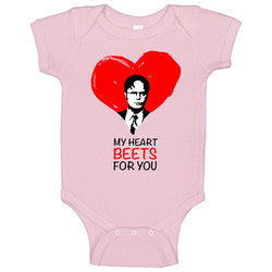 Funny My Heart Beets For You The Office Dwight Valentines Day Baby One Piece Funny My Heart Beets For You The Office Dwight Valentines Day Baby One Piece