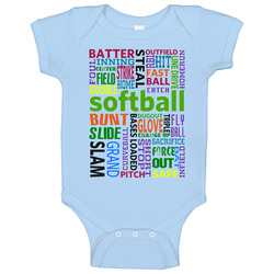 Funny Baseball Softball Words Baby One Piece Funny Baseball Softball Words Baby One Piece