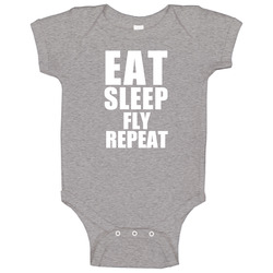 Eat Sleep Fly Repeat Pilot Occupation Baby One Piece