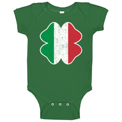 Irish Italian Flag St Patrick's Day Drinking Worn Look Baby One Piece Irish Italian Flag St Patrick's Day Drinking Worn Look Baby One Piece