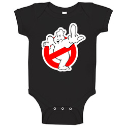 Ghostbuster Rude Gesture Middle Finger Funny Fan Baby One Piece