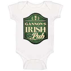 Gannon Irish Pub St Patricks Day Beer Party Custom Name Baby One Piece