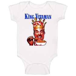 King Vitaman Cereal Box Funny Joke Crown Retro Baby One Piece King Vitaman Cereal Box Funny Joke Crown Retro Baby One Piece