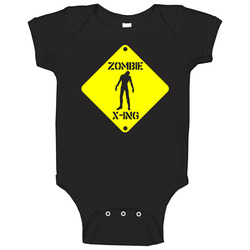 Zombie Crossing Funny Baby One Piece Zombie Crossing Funny Baby One Piece