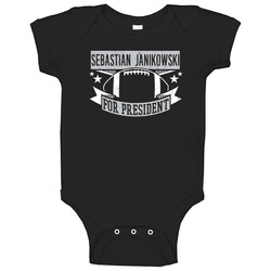 Sebastian Janikowski For President Oakland Football Player Funny Political Satire Sports Fan Baby One Piece