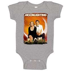Moonlighting 80s Tv Series Show Worn Look Vintage Unisex Baby One Piece Moonlighting 80s Tv Series Show Worn Look Vintage Unisex Baby One Piece