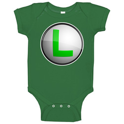 Super Mario Bros Luigi Logo Baby One Piece Super Mario Bros Luigi Logo Baby One Piece
