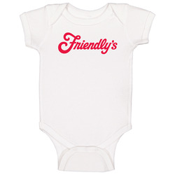 Friendly's Best Ice Cream Brand Dessert Treat Logo Baby One Piece Friendly's Best Ice Cream Brand Dessert Treat Logo Baby One Piece