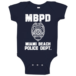 Miami Beach Police Department Dept Mbpd Officer Inspired Custom City Unisex Baby One Piece