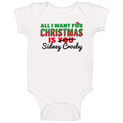 All I Want For Christmas Is Sidney Crosby Pittsburgh Football Fan Baby One Piece