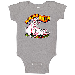 Makin Bacon Funny Retro Pork Banging Pigs Baby One Piece Makin Bacon Funny Retro Pork Banging Pigs Baby One Piece