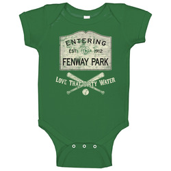 Entering Fenway Park Love That Dirty Water Sign Worn Look Baby One Piece Entering Fenway Park Love That Dirty Water Sign Worn Look Baby One Piece