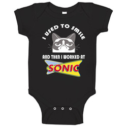 Sonic I Used To Smile Then I Worked There Funny Occupation Baby One Piece Sonic I Used To Smile Then I Worked There Funny Occupation Baby One Piece